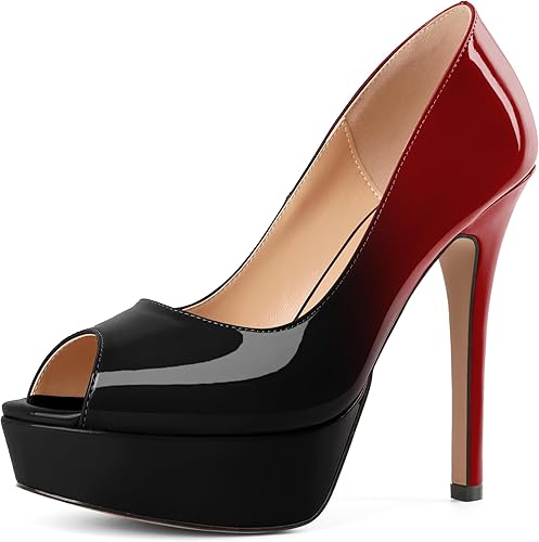 Vista 5 de Mettesally Sandalias de plataforma con punta abierta para mujer, tacón de aguja, zapatos de vestir para fiesta