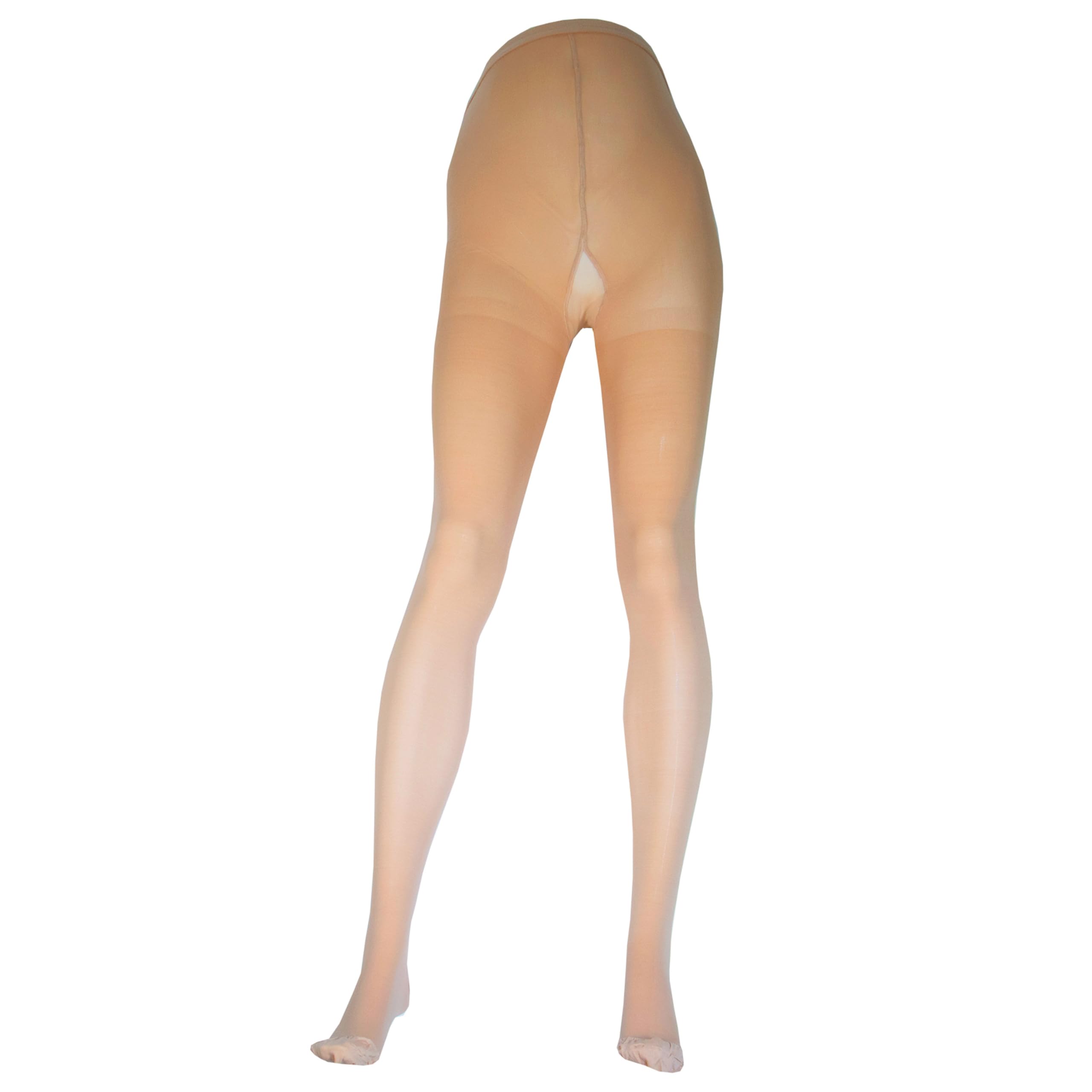 NuVein Medical Compression Plus Size Full Figure Pantyhose, 20-30 mmHg Support, Opaque, Beige, Petite