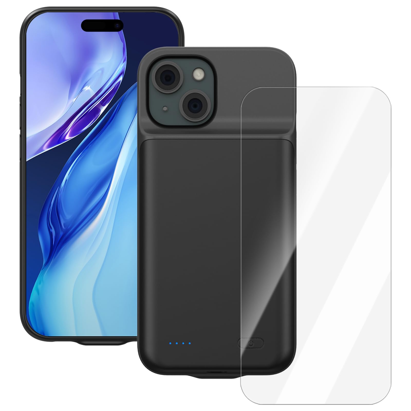 Custodia Batteria per iPhone 15(6.1"),8500mAh 15W Ultra Sottile Cover Batteria Ricaricabile Caricabatterie Power Bank per iPhone 15