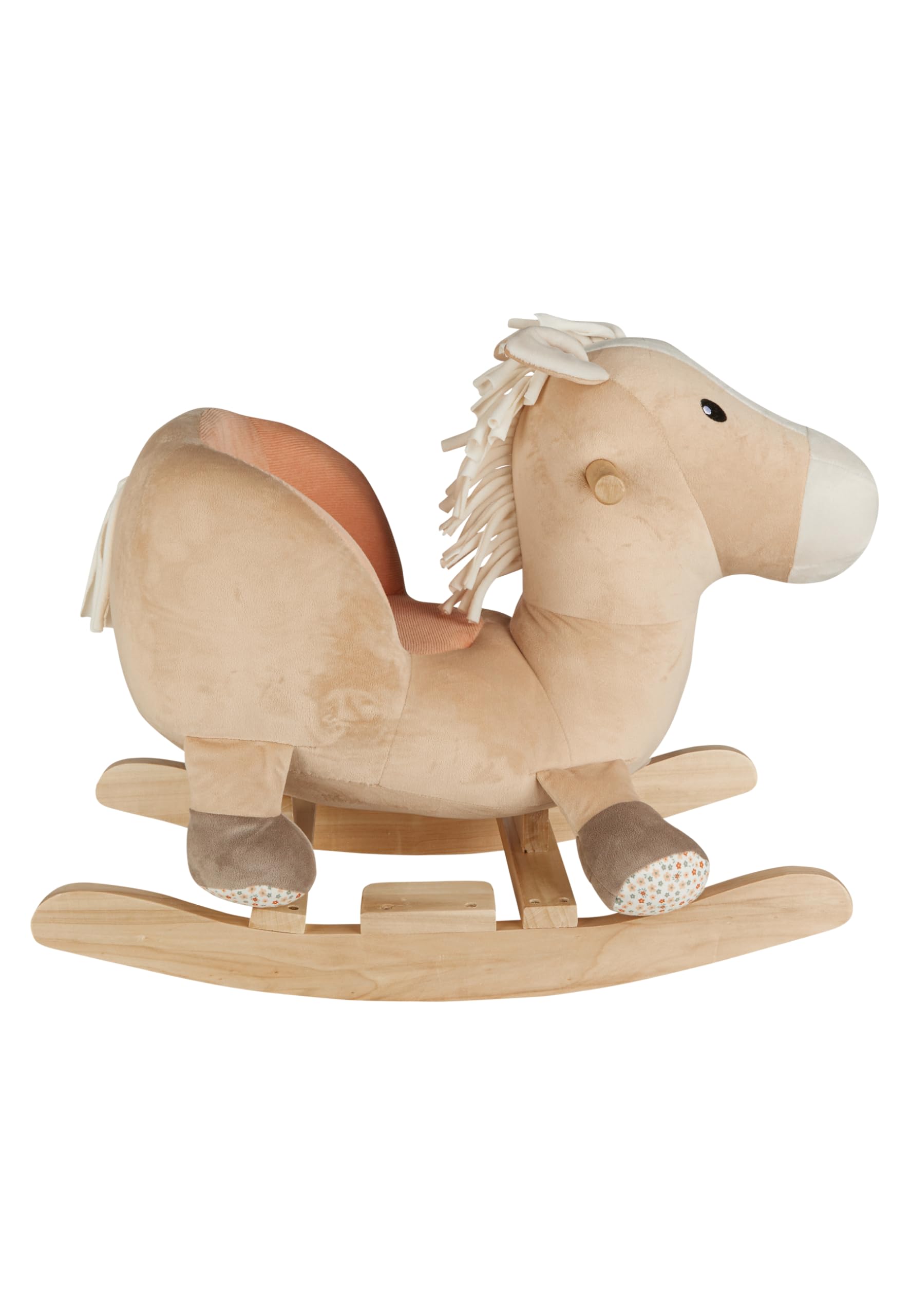 Sterntaler Schaukeltier Pferd Sunny - Schaukeltier aus samtig weichen Materialien - Schaukelpferd für Kinder mit Mähne und Schweif - Spielzeug Wippe für Baby und Kinder, lichtbeige