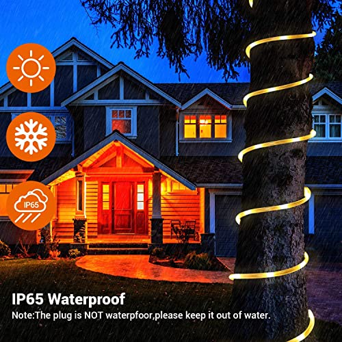 66Ft Led Rope Lights Outdoor: 300 Led String Lights With Remote, Ip65 Waterproof Connectable Tube Lights, 7 Modes Led Christmas Lights For Bedroom Party Indoor Decor Camping Patio Wedding #TOP4