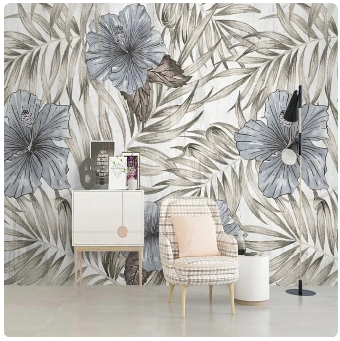 Papier peint intissé feuilles style rétro pour grand salon - 2
