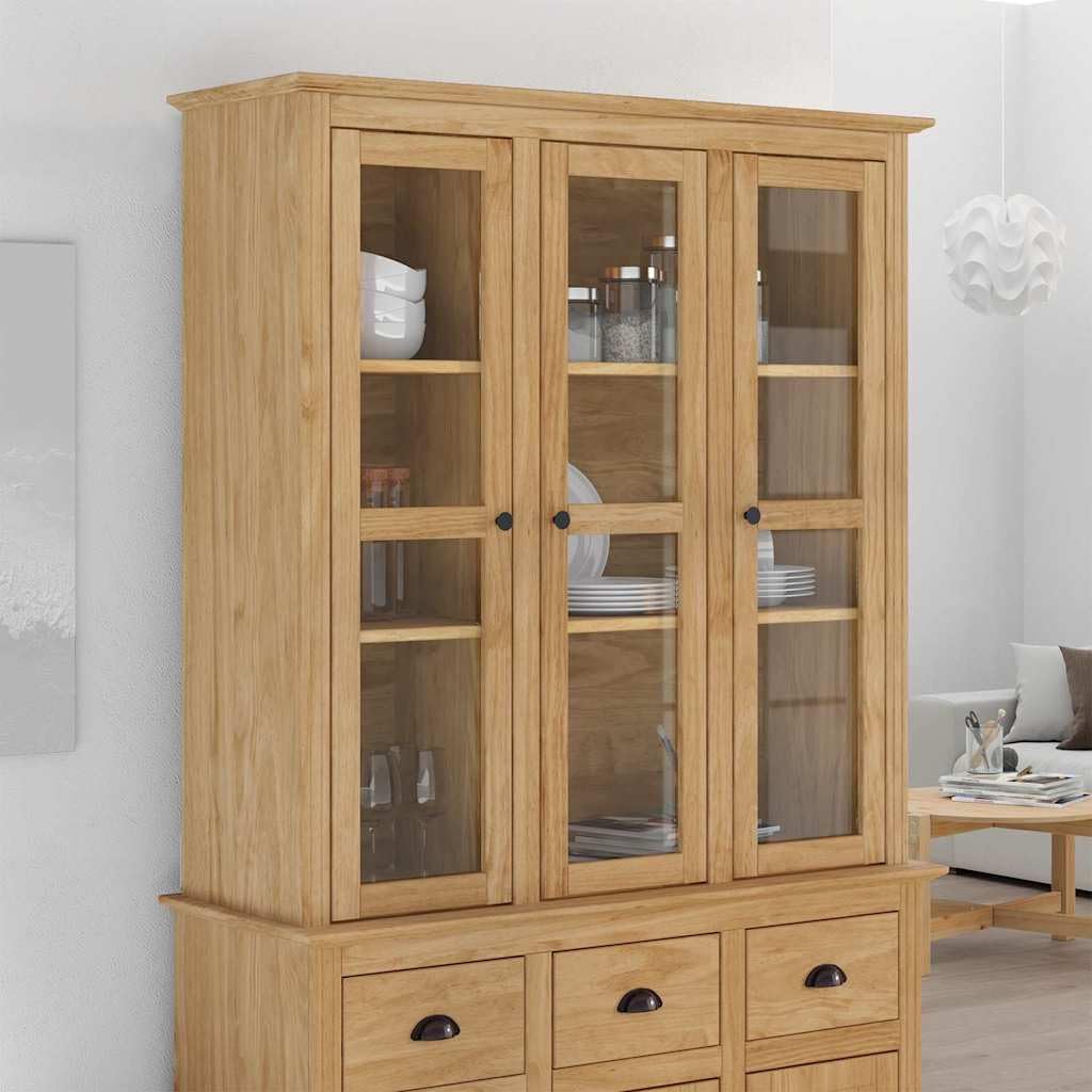 Armario de cristal BODO de diseño moderno en marrón miel para estancias exclusivas
