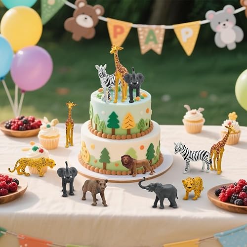 Miniatura 7 de Figuras de animales de safari, juguetes de animales de zoológico de plástico para niños pequeños de 1 a 3 años, figuras realistas de animales de la