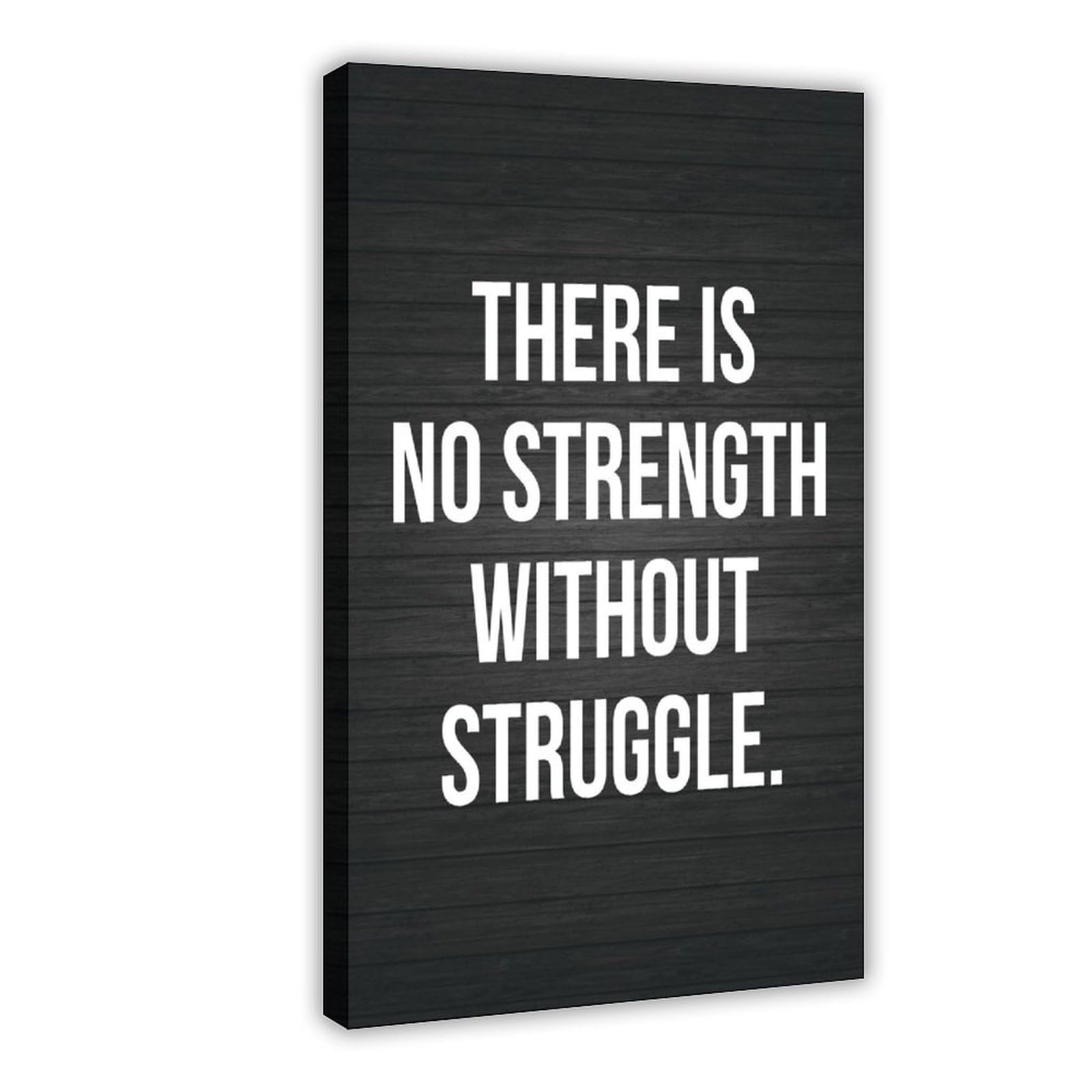 Póster motivacional de fuerza sin lucha, impresión moderna con cita de ejercicio de fitness, arte de pared para gimnasio, hogar, estudio, oficina, decoración de 50 x 75 cm
