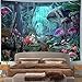DBLLF Magic Mushroom Forest Tapestry Fairy Tale Jungle Wall Hanging Decor 80