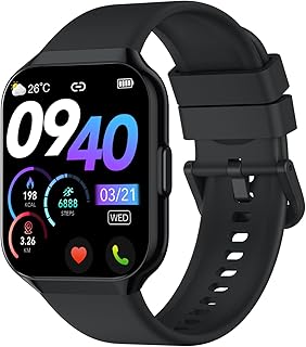 QCOQ Smartwatch for Men and Women, 1.96 Inches Smartwatch with Make or Answer Calls, 110+ Sport Smart Watch, Sleep/Pedomet…