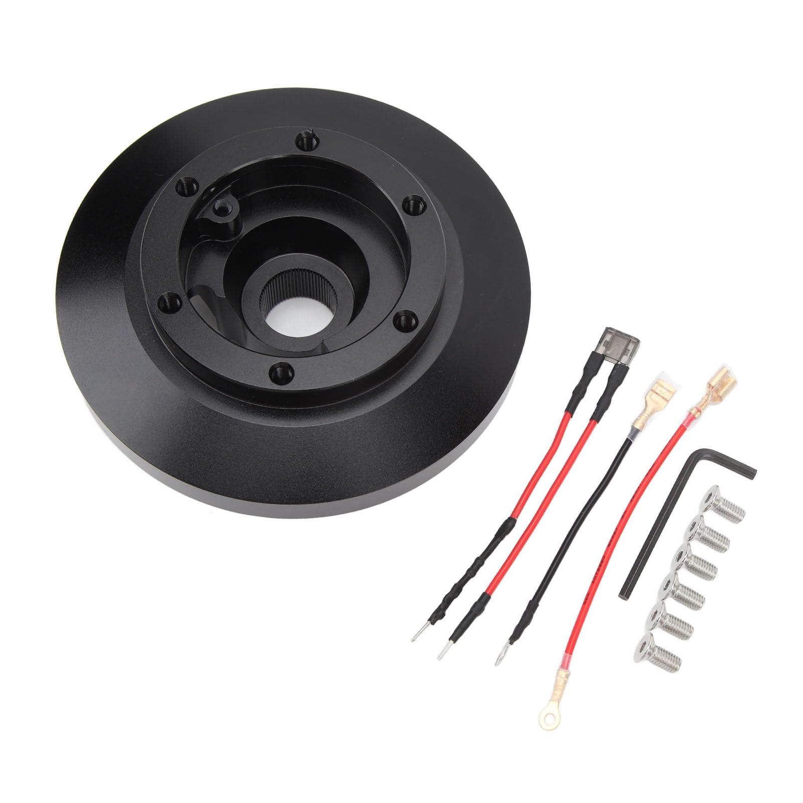 Auto-Lenkrad-Adapter-Set, Lenkrad-6-Loch-Nabenadapter, Universelles Kurzes Naben-Adapter-Set für M3 Z3 318 325 E39 840i 850i, Schwarz