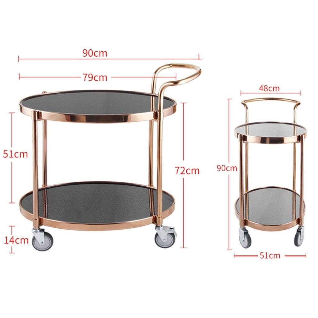 Scaffalatura Multiuso in Metallo, Carrello di Servizio a 2 Ripiani, Robusto Carrello con Ruote per Cucina, casa e Ufficio, Colore Argento.