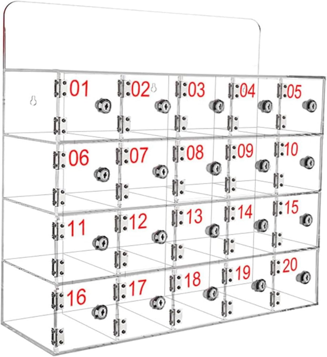 Mobile Phone Storage Box Transparent Acrylic Mobile Phone Security Locker with Key,Wall-Mounted Clear Phone Storage Box, Lockable Acrylic Cell Phone Locker with Keys, Freestanding Organizer