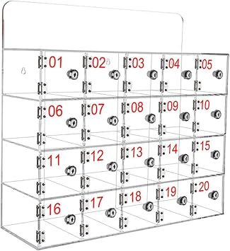 Wall-Mounted Acrylic Phone Locker Box with Lock - Clear Cell Phone Storage Cabinet for Schools, Offices & Factories - Secure Pocket Storage Solution,