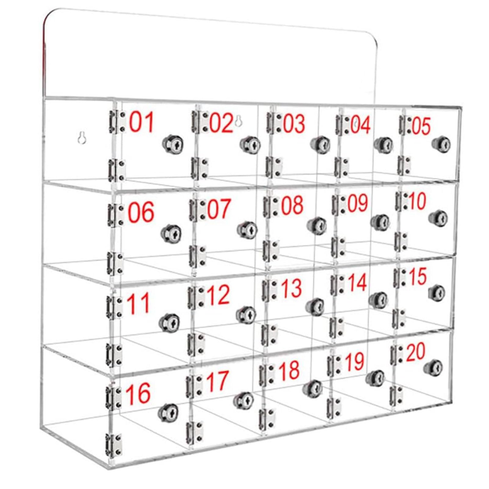 Casier de Rangement Mural en Acrylique pour téléphone Portable – Coffret Transparent avec 20/25/30 emplacements, Armoire Autonome sécurisée avec clés pour Bureau et école.