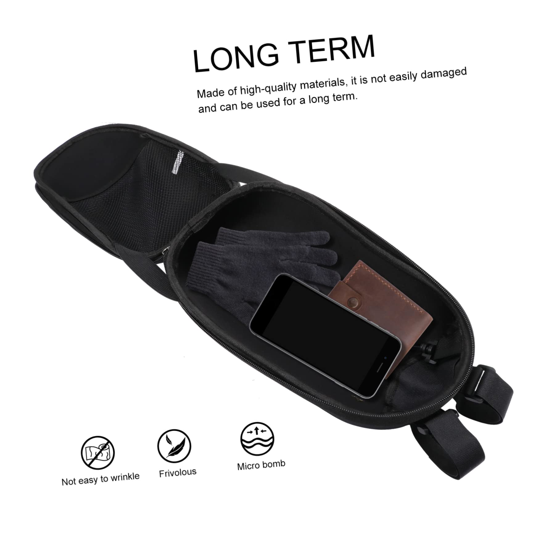 INOOMP Borsa da Manubrio per Bici in Pvc ed Eva, Capacità 1-2l, Pratica e Resistente, per Uscite in Bicicletta e Scooter Elettrico