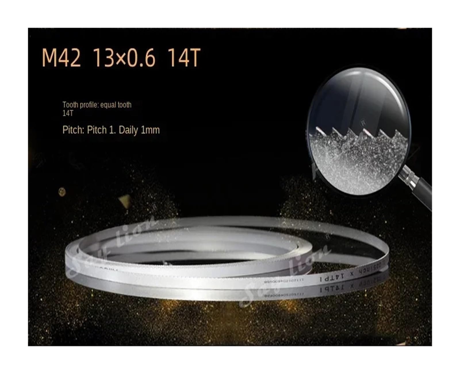 Hoja de sierra de cinta bimetálica M42, 1712, 1750, 1790, 2080, 2560x13mm, 6TPI, 14TPI, for corte de Metal de aluminio y madera dura, 1 Uds.(Length 1750mm,10-14Tpi)