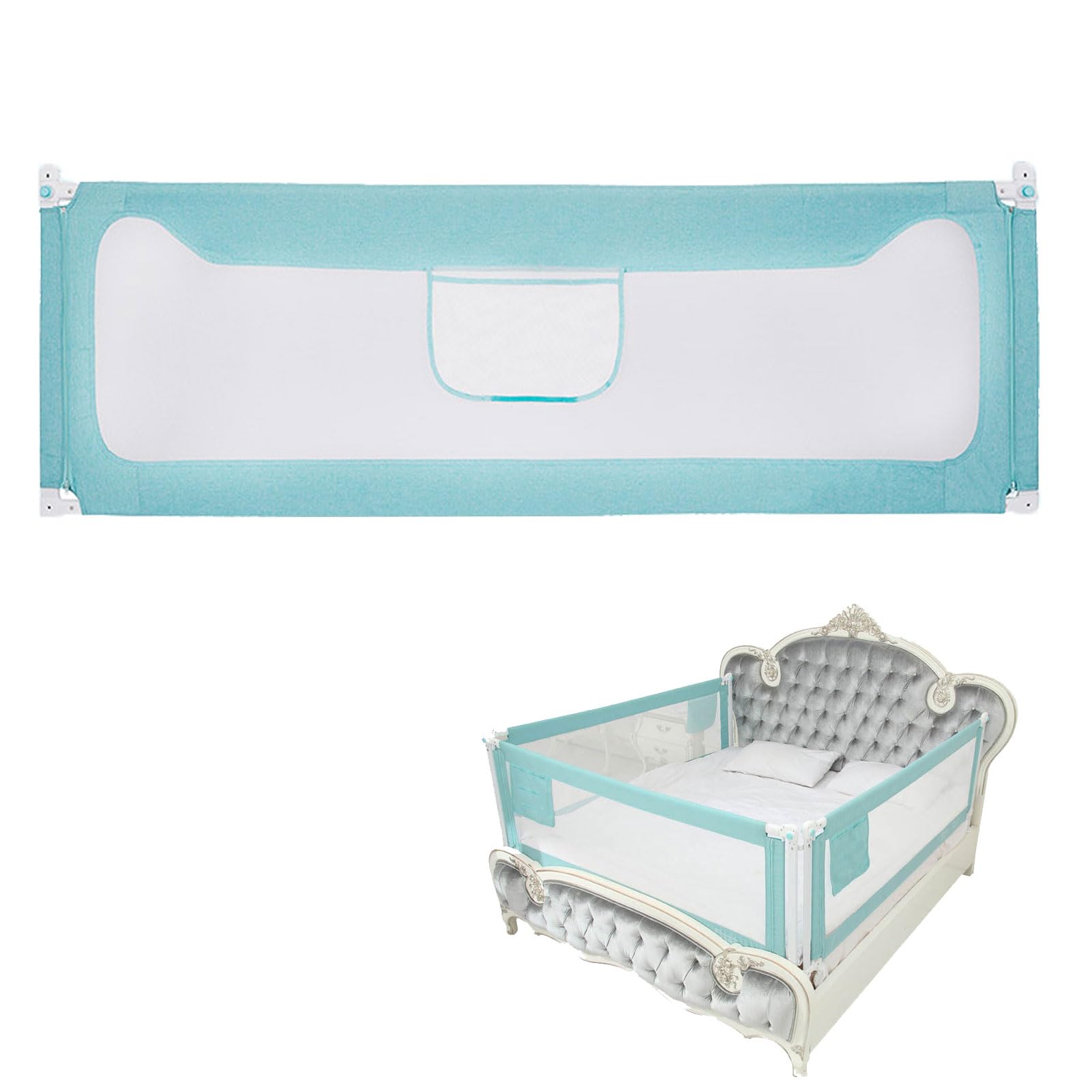 Barrière de lit anti-chute pour tout-petits avec système de verrouillage sûr