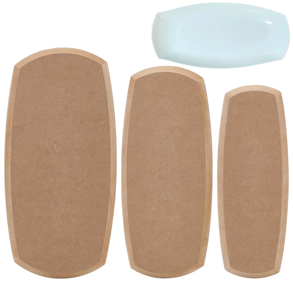 Photo 1 of BENECREAT 3 Sizes Asymmetrical Ceramic Molds for Clay (11x4/12x5/13x6.5), Wood Rectangle Pottery Molds for Pottery, Pottery Tools for Handbuilding Dish Plate DIY Craft Supplies