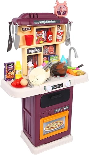 Juego de cocina para niños pequeños 64 piezas juego de cocina de simulación con estufas horno fregaderos olla juguetes de comida de simulación juego