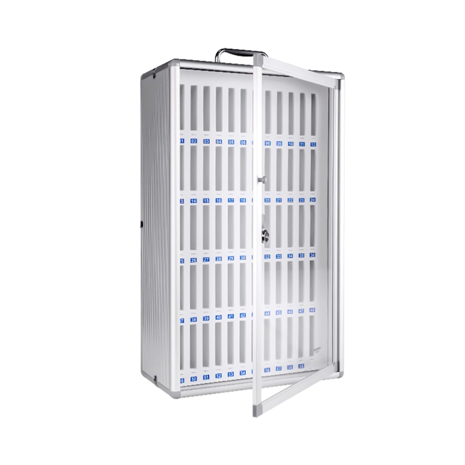 Armoire pour téléphone portable en aluminium et acrylique à 60 slots pour bureau