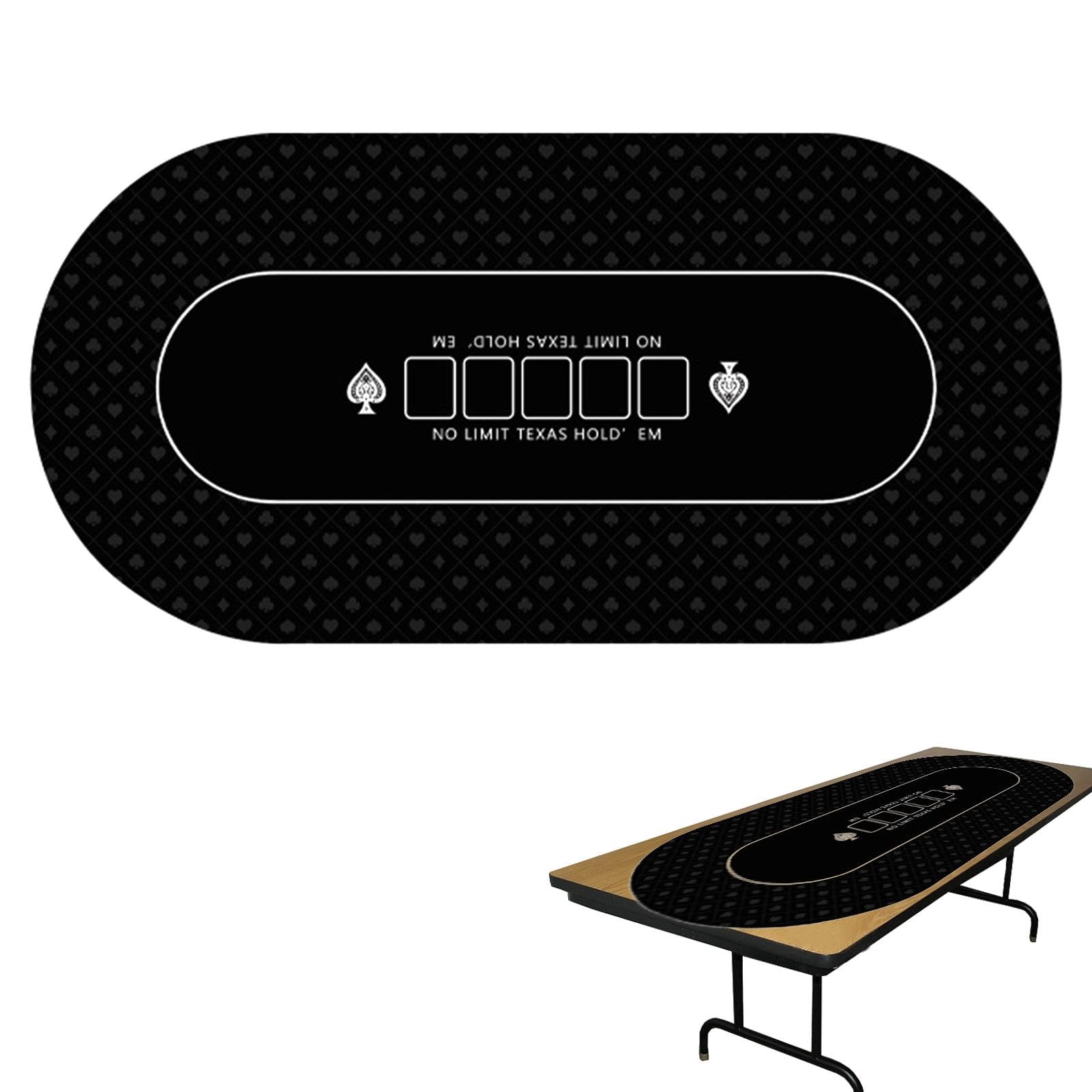 Nappe de Casino, Dessus de Table de Poker - Tapis de Poker Holdem 120x60cm,Couvertures de Table de Cartes antidérapantes, Tapis de Table de Poker pour Texas Holdem Poker, Jeux de Cartes