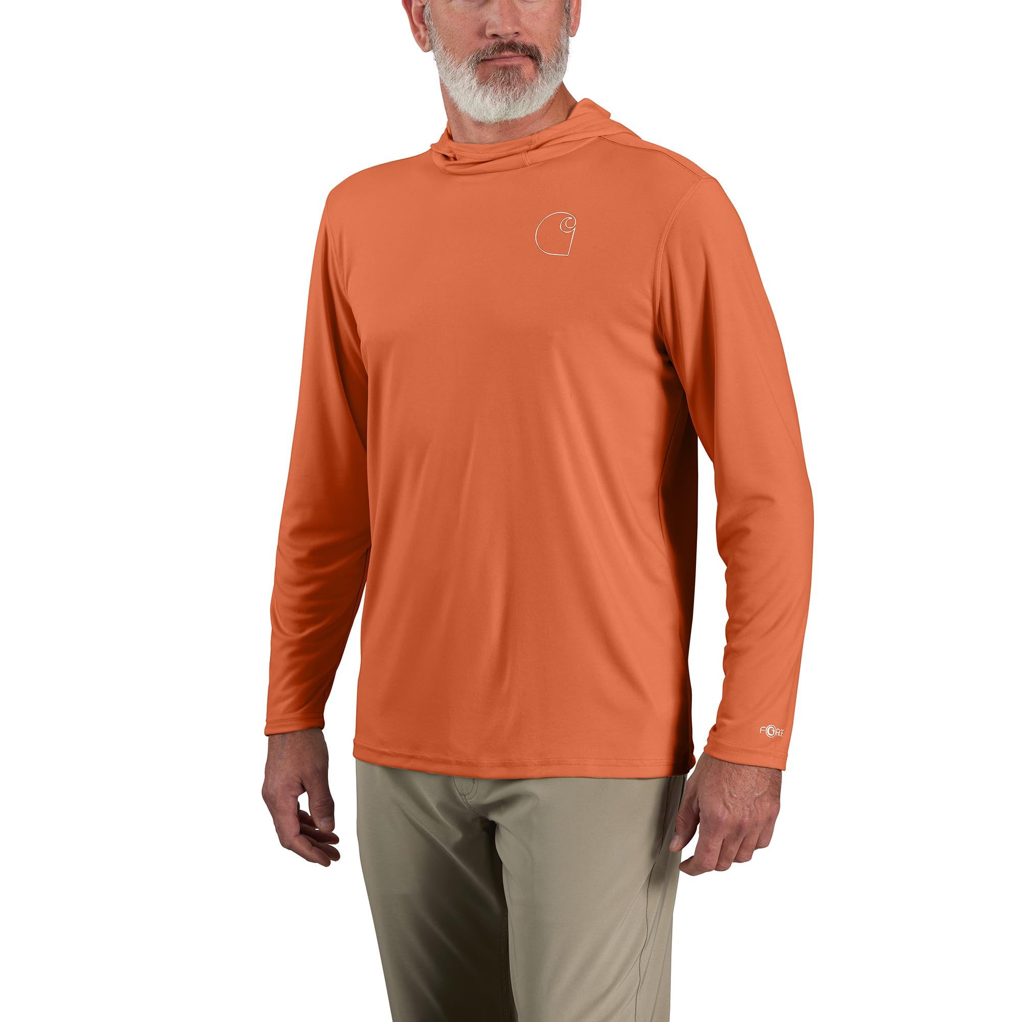 Carhartt Men's Force Sun Defender™ Lightweight Long-Sleeve Hooded Logo Graphic T-Shirt
