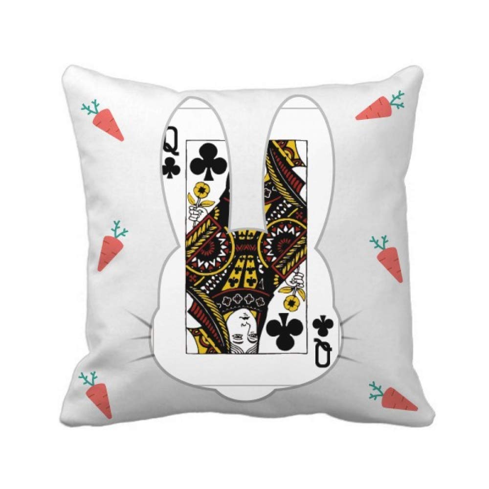 Coussin carré lapin et cartes à jouer pour une décoration de salon