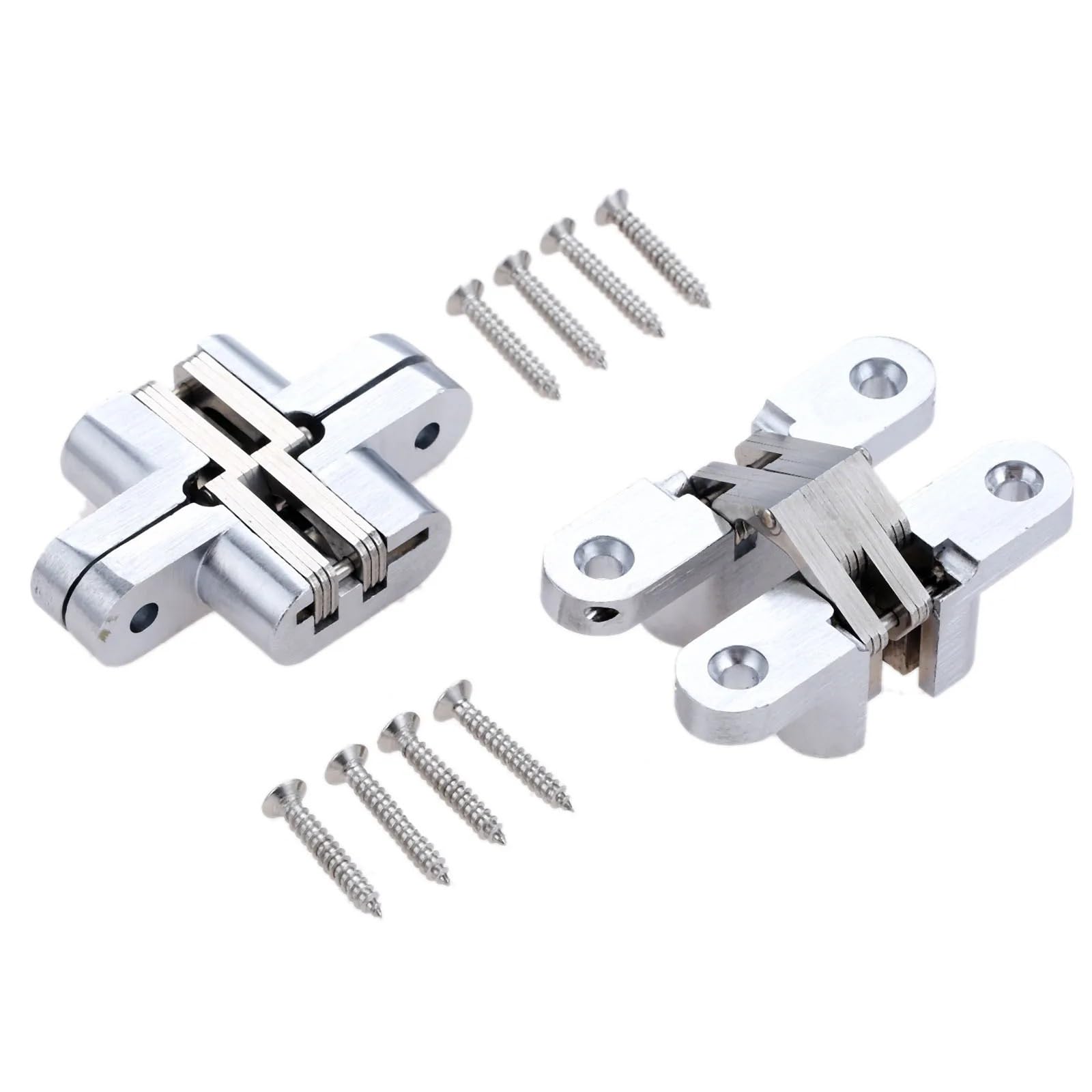 Kdhcvkz 16X70mm 2Pcs Door Hinges 304 Stainless Steel Hidden Folding Hinges With Screw(16X70mm)