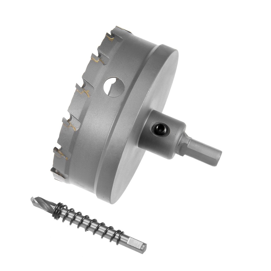 uxcell Carbide Hole Saw Drill Bit, 90mm Hole Cutter for Stainless Steel Alloy Cast Iron Copper Metal Sheet, with Limit Step