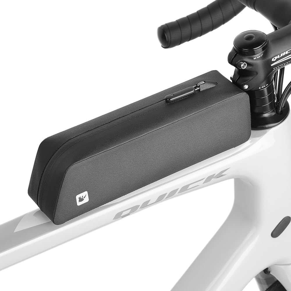 Rhinowalk Waterproof Bicycle Top Tube Bag Bike Front Frame Pack Lightweight Bolt-On Screw Cycling Upper Pipe TPU Pouch for Mountain Road Bike Fixed Gear Bike