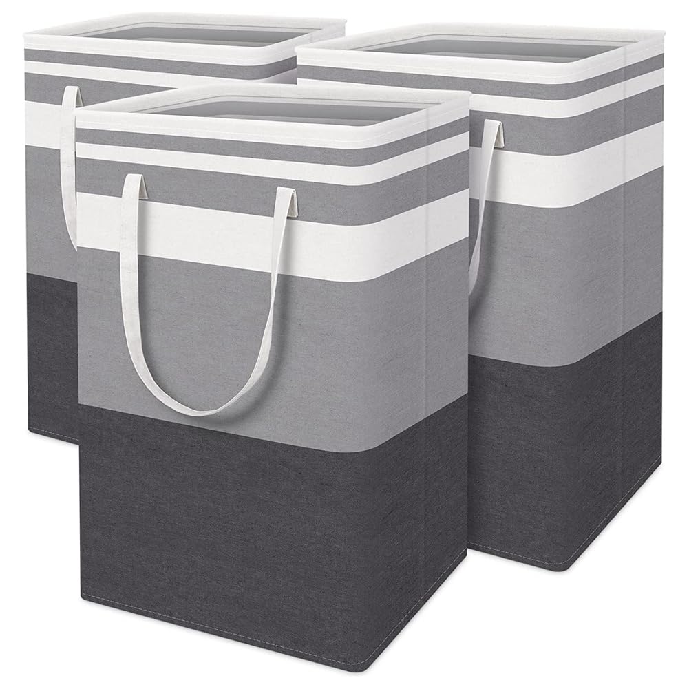CTRLZS 3PCS Laundry Basket Freestanding Laundry Hamper with Extended Handles for Clothes Toys 75L