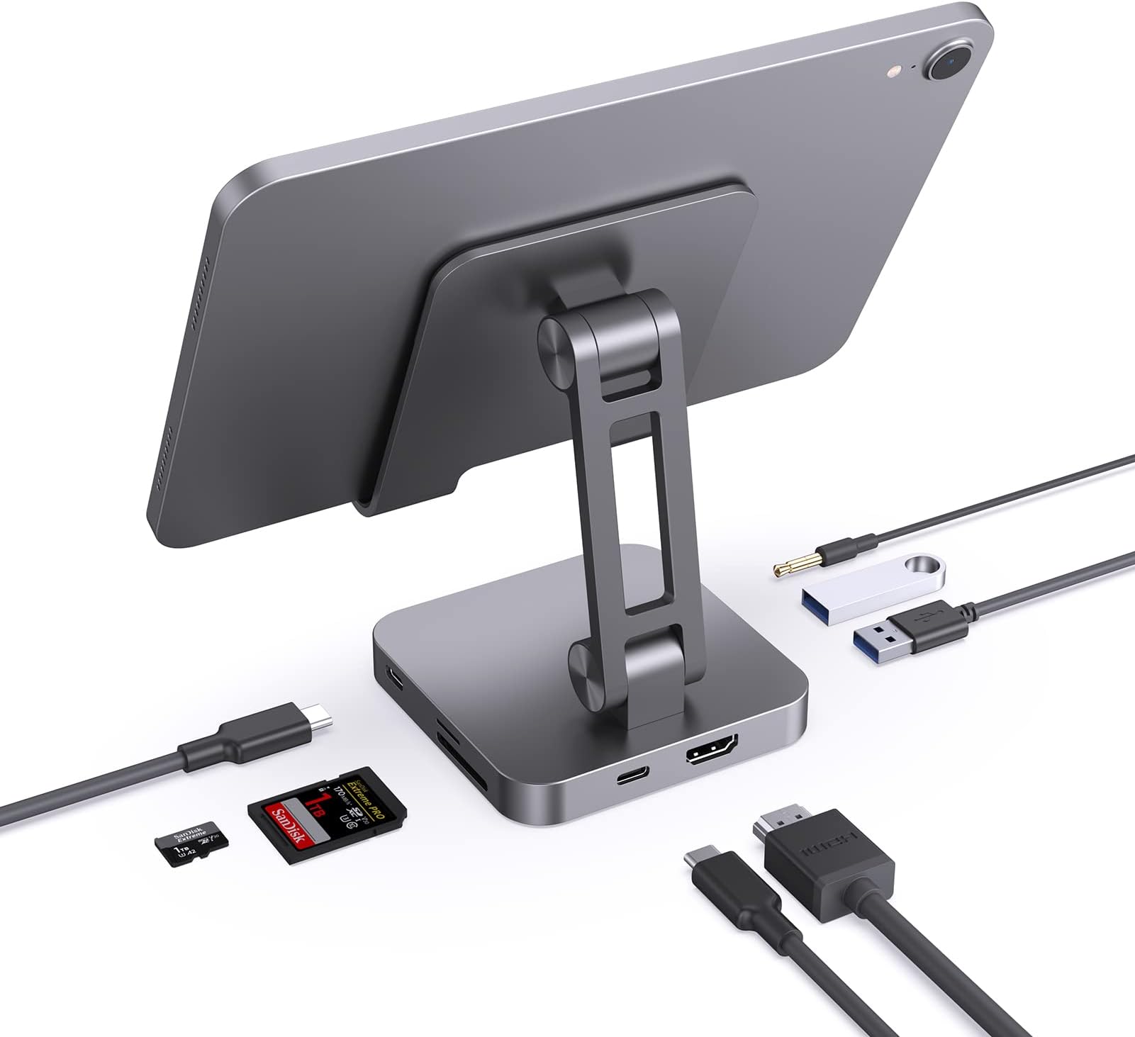 Amazon Anker 551 USBC ハブ（8in1, Tablet Stand）折りたたみ式タブレットスタンド USB PD