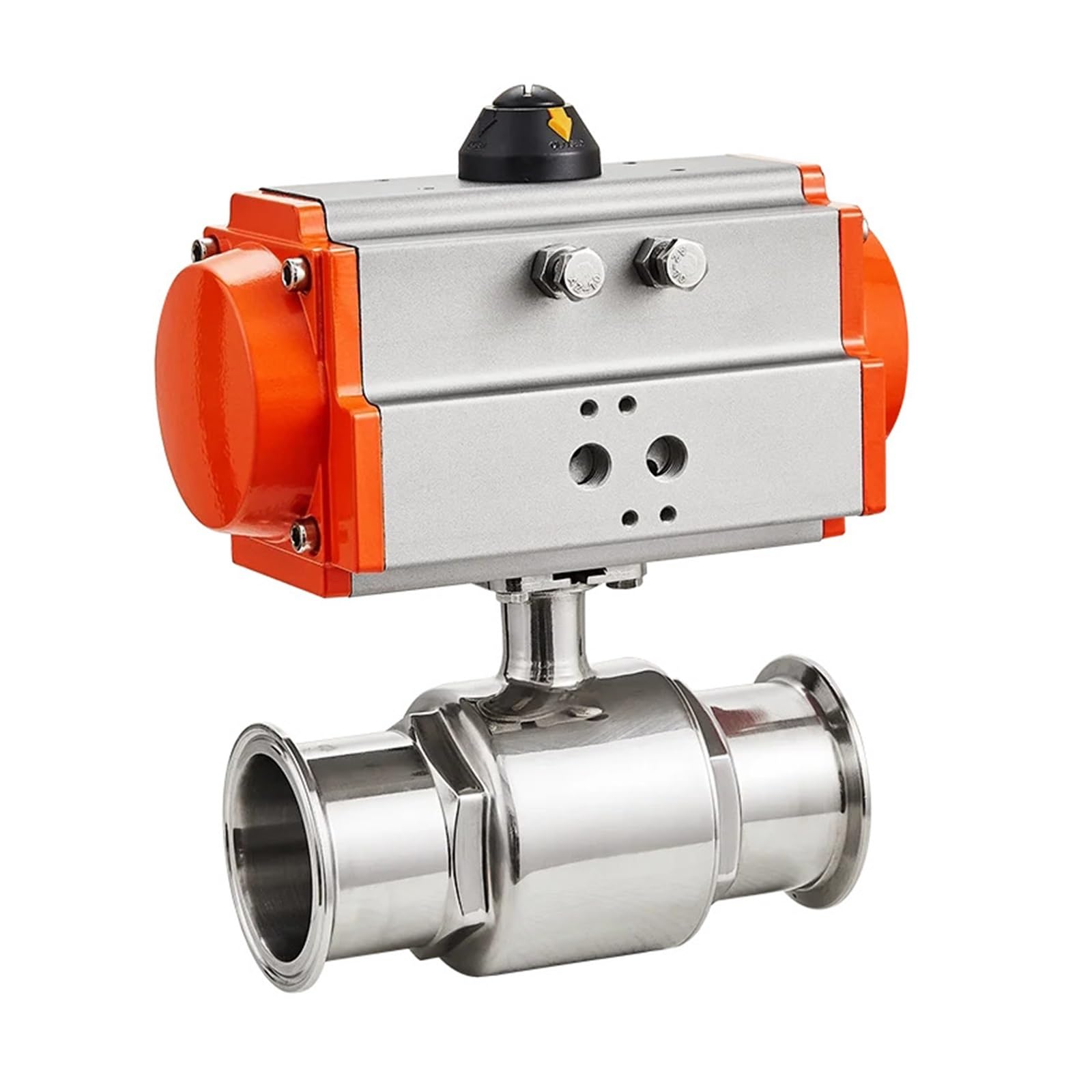 BTYKUYOO 89mm double acting cylinder pneumatic ball valve stainless steel sanitary clamp type
