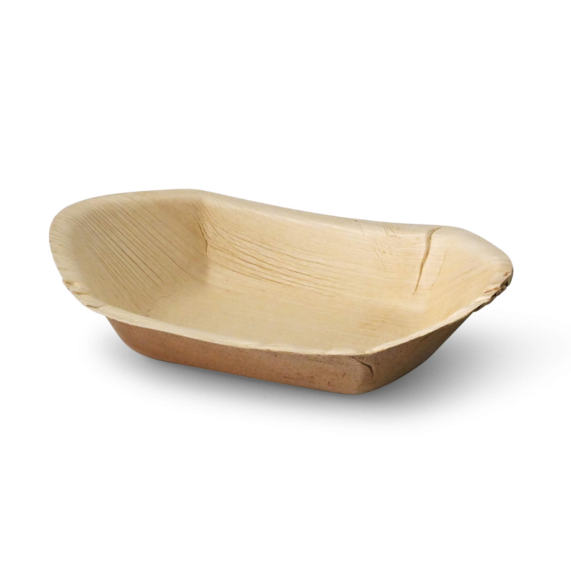 BIOZOYG Vasellame monouso biodegradabile in foglia di palma - Ciotole da portata per finger food e merendine, 100 pezzi Party boat 20 cm