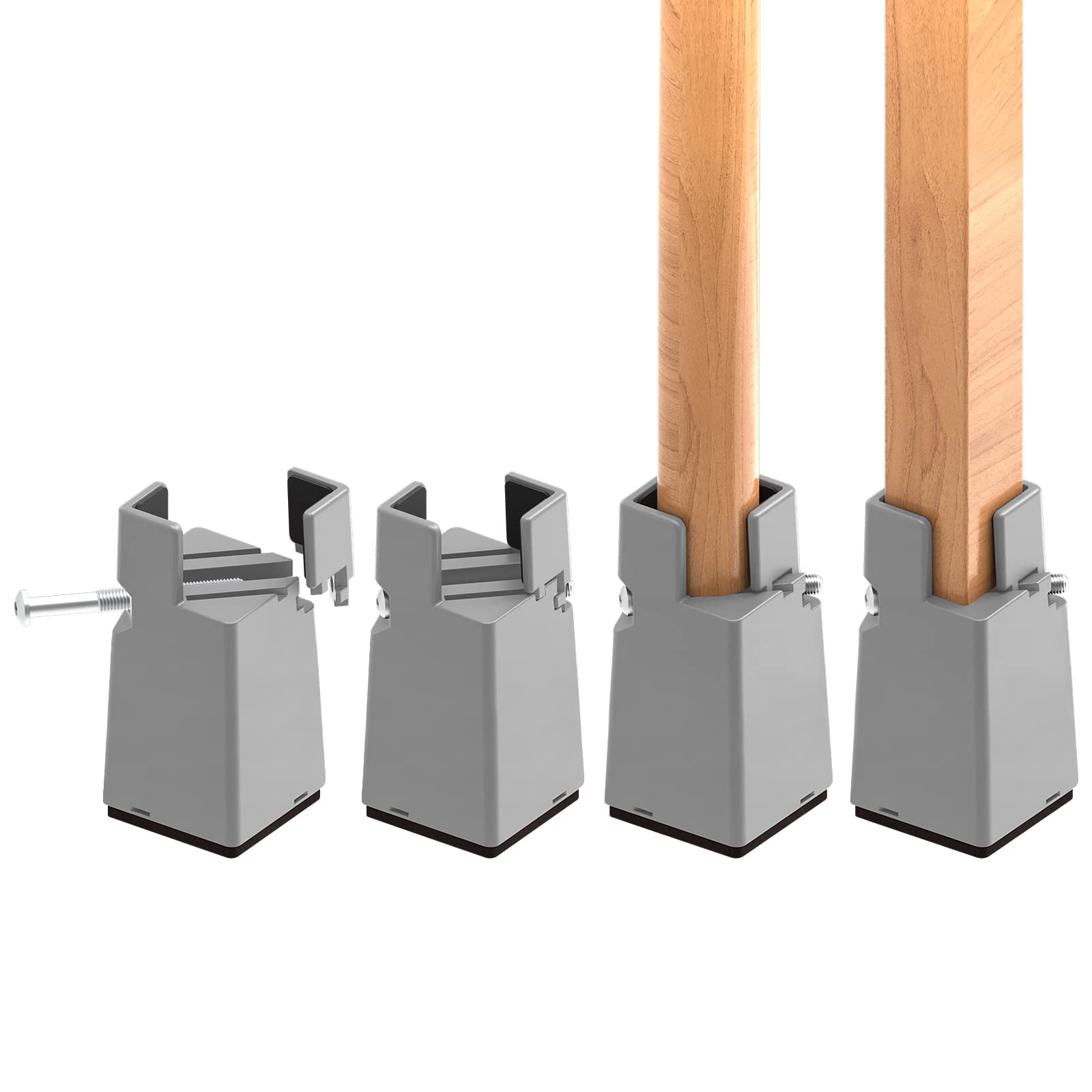 Meubelverhogingen, 4 stuks verhoging voor bedpoten, verstelbaar, 10 cm