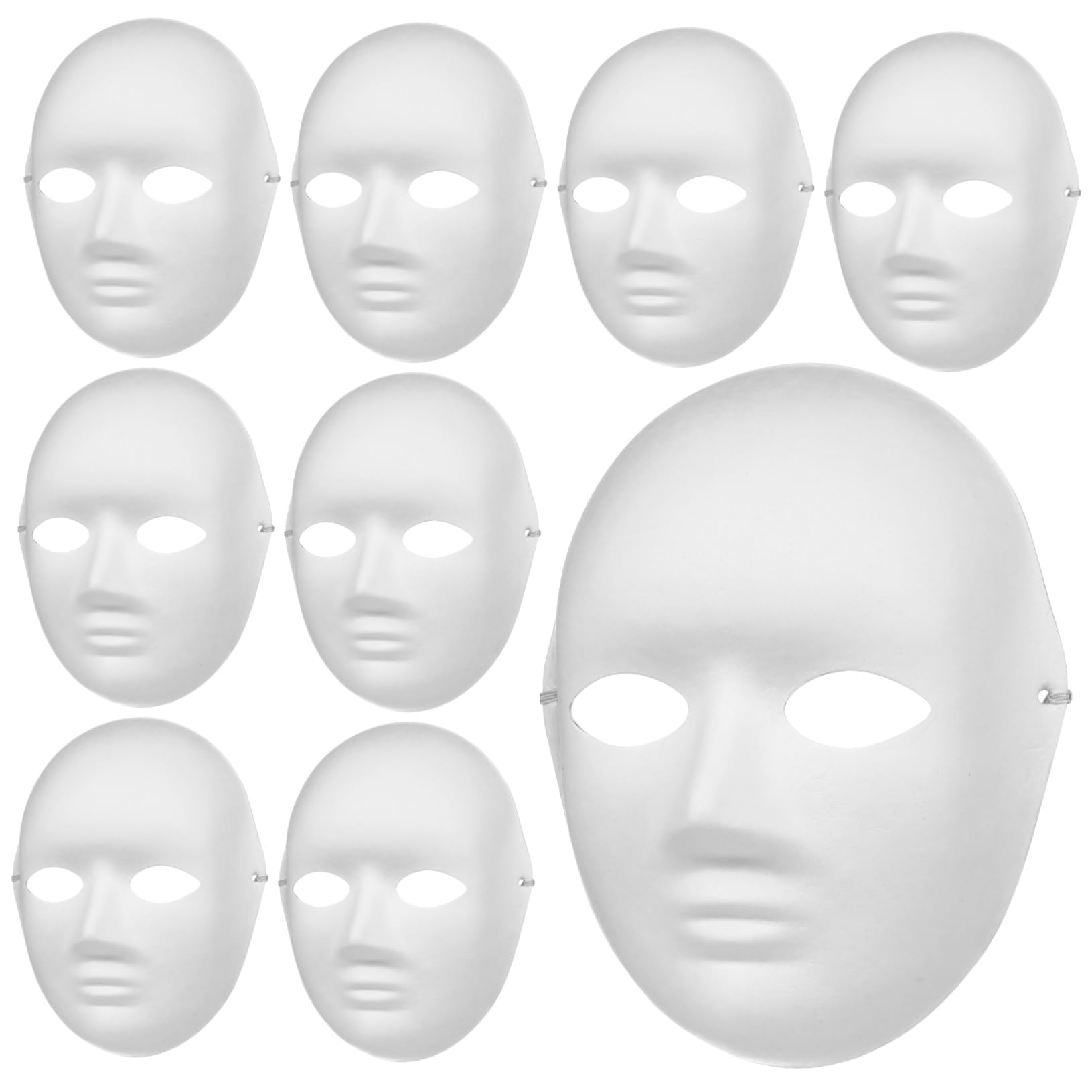 24pcs Hand Drawn Masquerade Masks Diy Blank Paper Pulp Face Mask for Men Halloween Costumes Masquerade Party