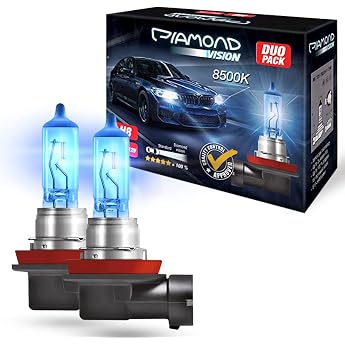Diamond Vision 2 x H8 12 V 35 W Xenon Look Halogen Car Lights 8500 K Super Ultra White Twice as Durable Duobox E-Mark PGJ19-1