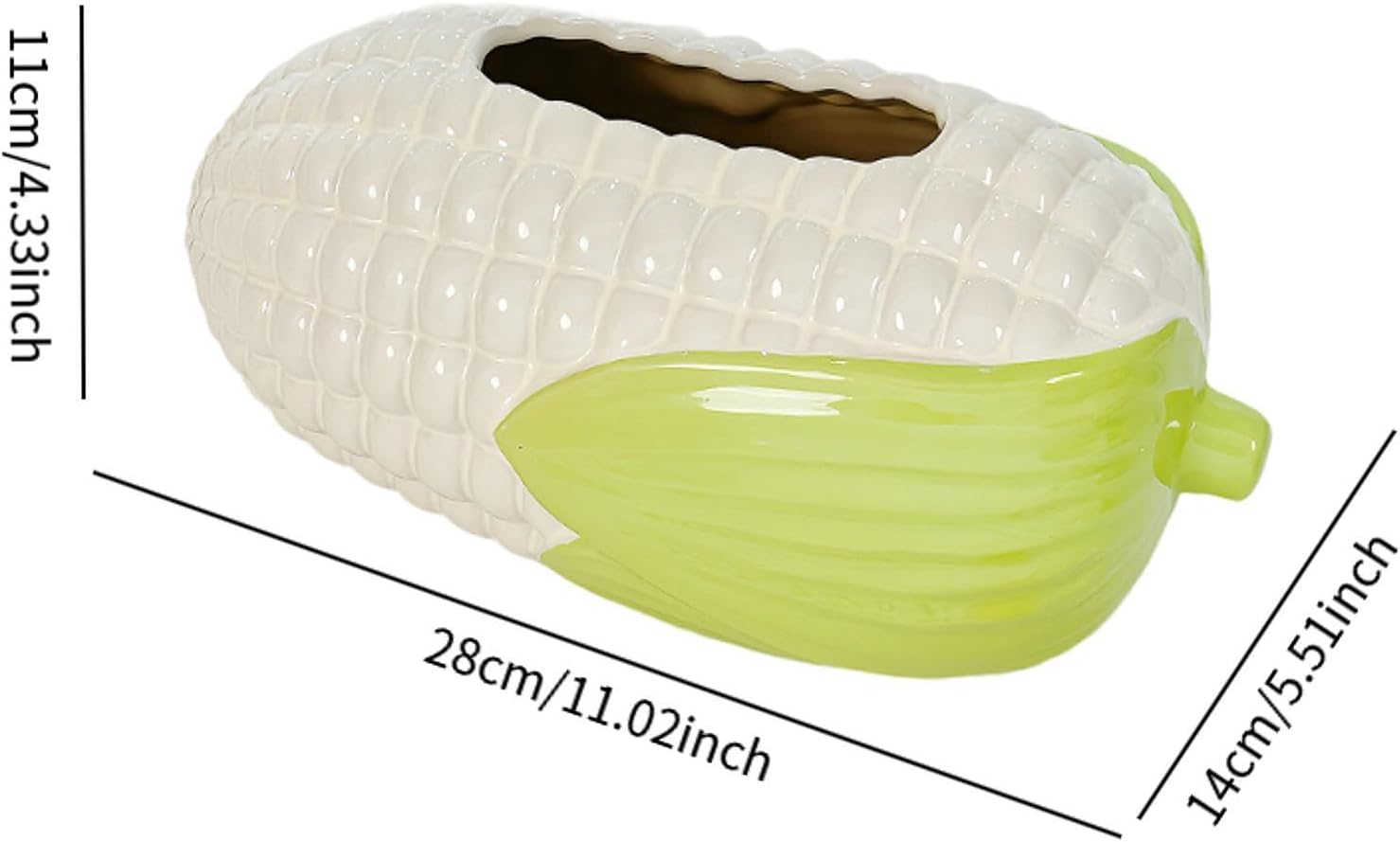 Decorative Tissue Dispenser Desk Tissue Box Corn Shaped Modern Facial Tissue Holder Tissue Canister for Home Bathroom Bedroom, White