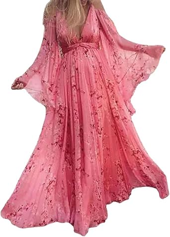 Cold Shoulder Maternity Dress for Photoshoot, Photography Props Dress Maxi Pregnant Gown for Baby Shower Photo Shoot