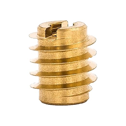 E-Z LOK Knife Threaded Insert for Hard-Wood, Brass Thread Inserts 4-40 Internal Threads, 0.375" Length (Pack of 25)