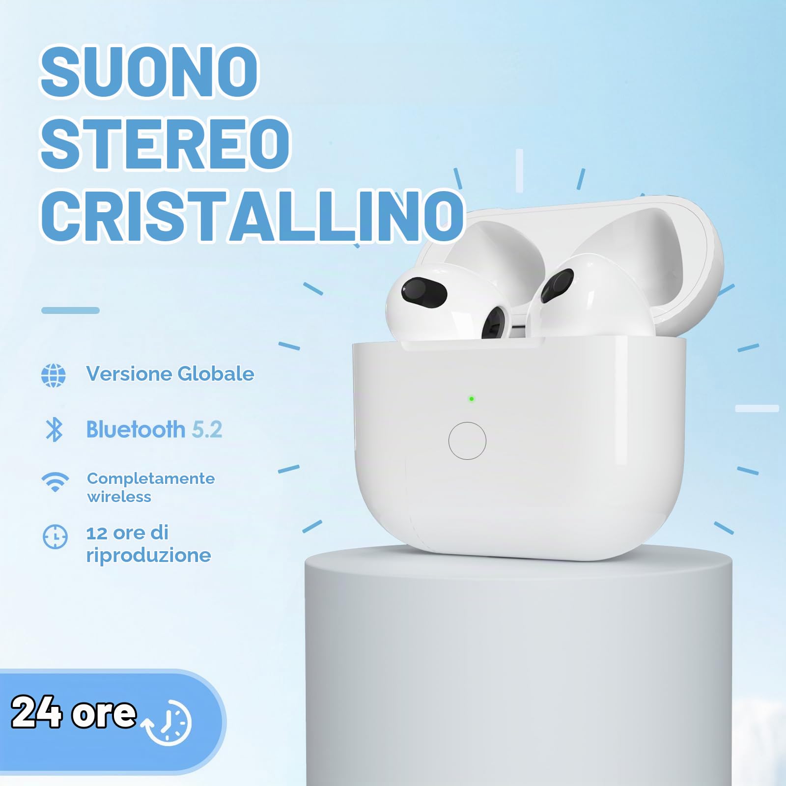 Custodia di ricarica solo per Air Pods 4 Gen USB-C Port, custodie di ricarica wireless compatibili con Air pod 4 gen custodia di ricambio, supporto accoppiamento Blue-Tooth, Type-c (non auricolari)