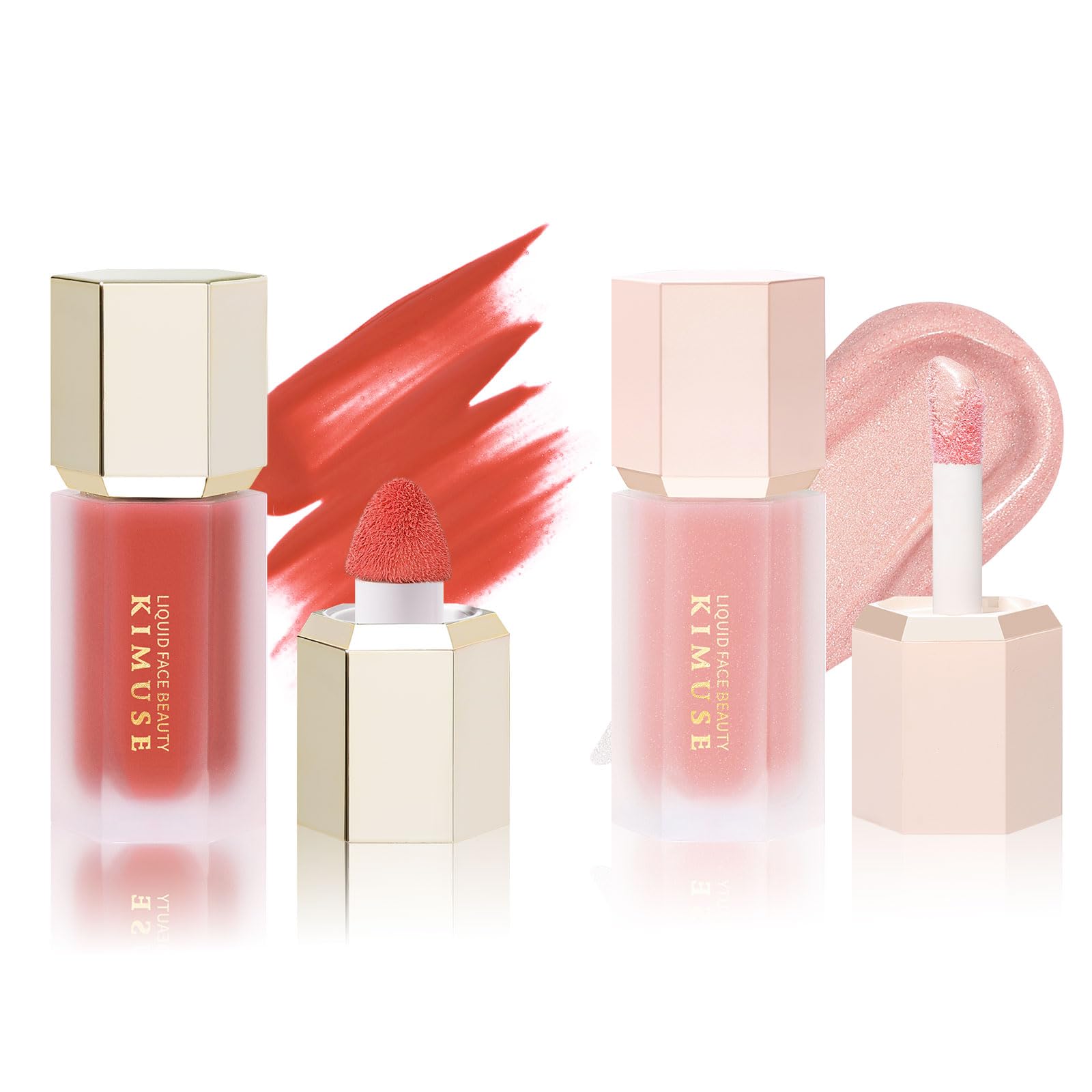 KIMUSE Liquid Blush & Weightless, Long-Wearing, Smudge Proof, Natural-Looking, Dewy Finish Glow Liquid Filter