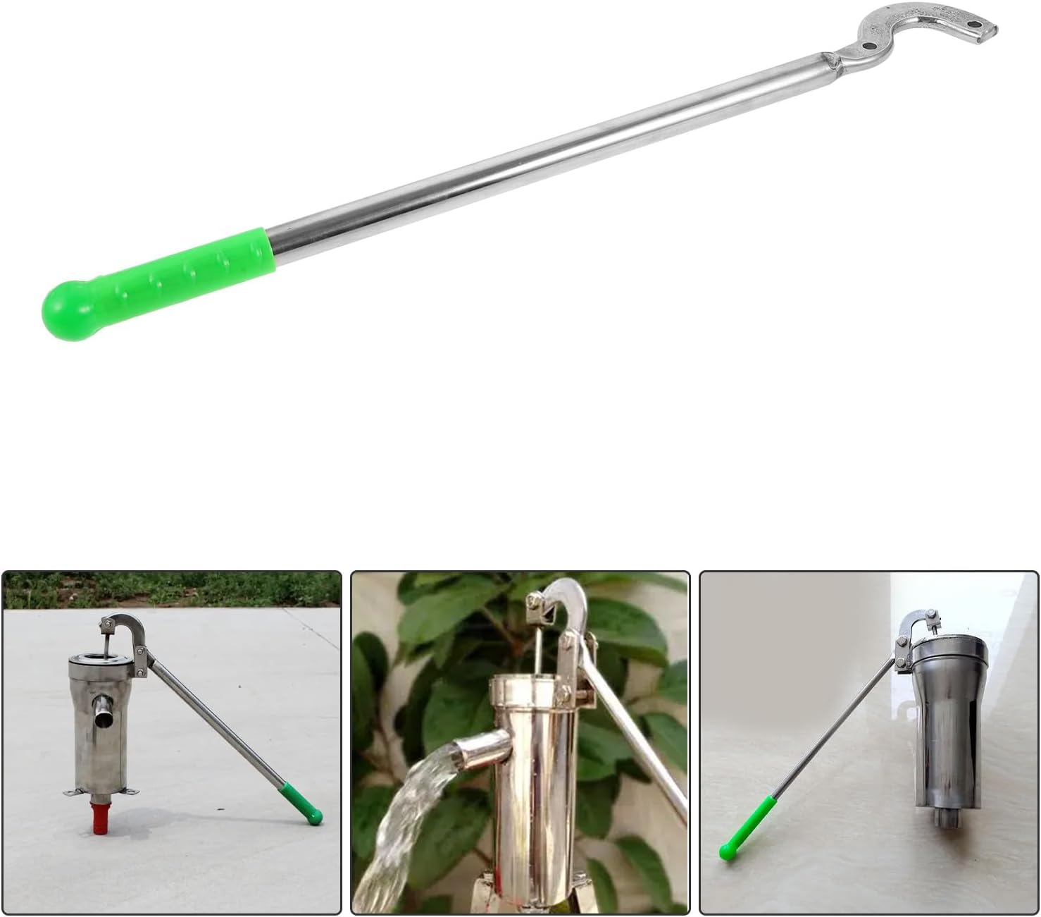 Stainless Steel Manual Well Pump Handle Replacement Silver Accessory | Plastic Parts, Silver Finish, Practical Sealing Effect, Replaceable Design, Personal or Professional Settings