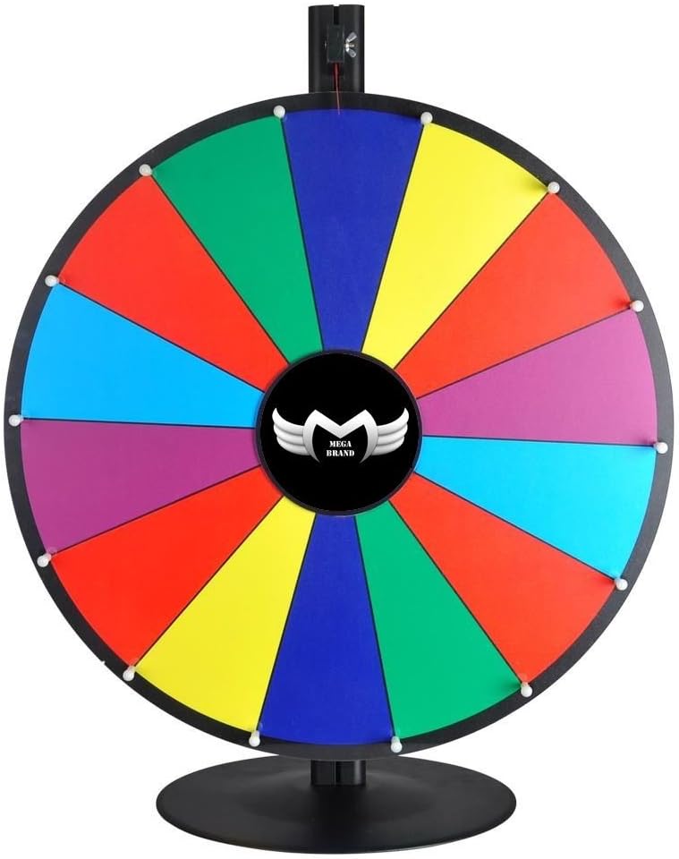24" Tabletop Color Dry Erase Spinning Prize Wheel 14 Slot