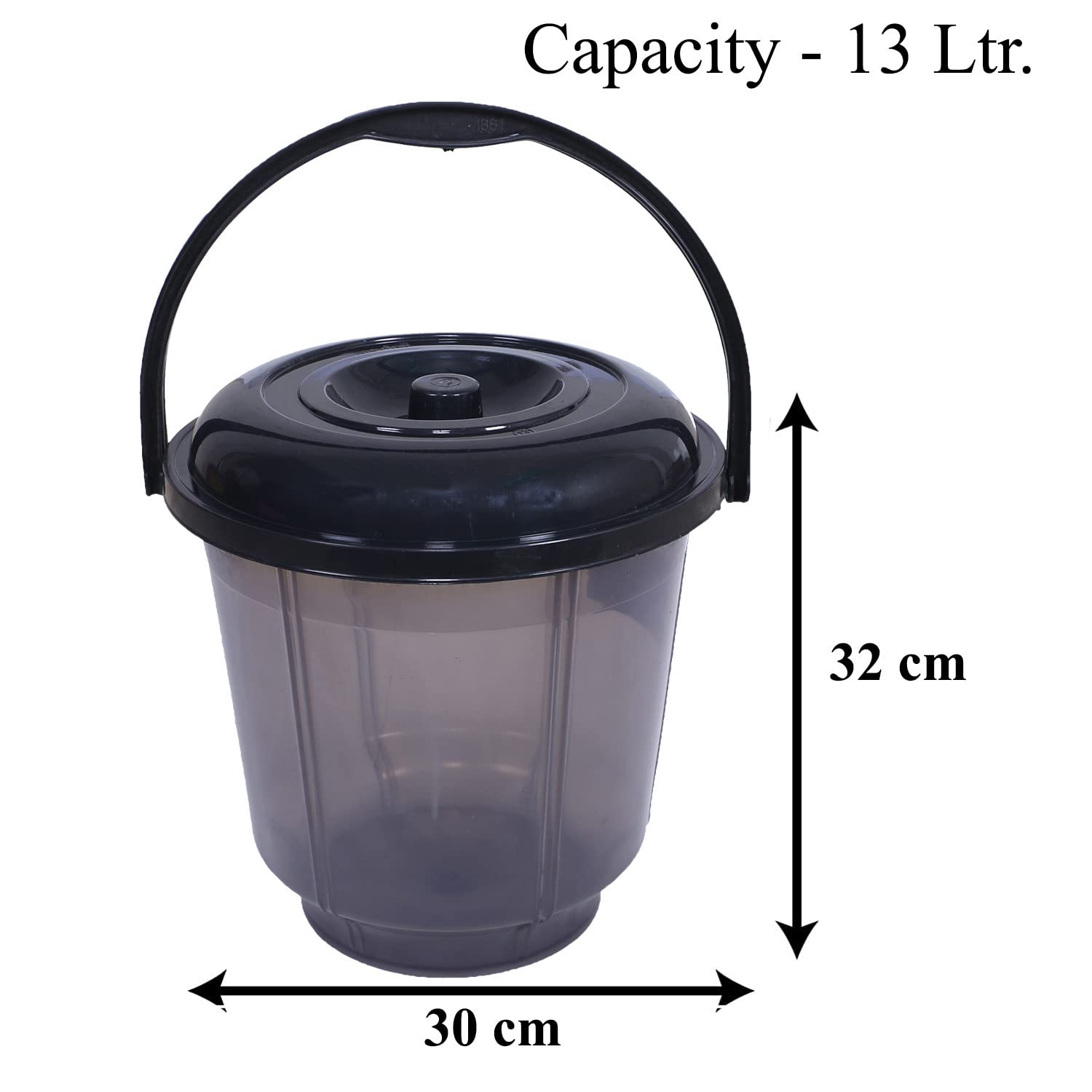 Colorful Plastic Bucket - 13L with Lid & Handle -7 Colorful Plastic Bucket - 13L with Lid & Handle -7