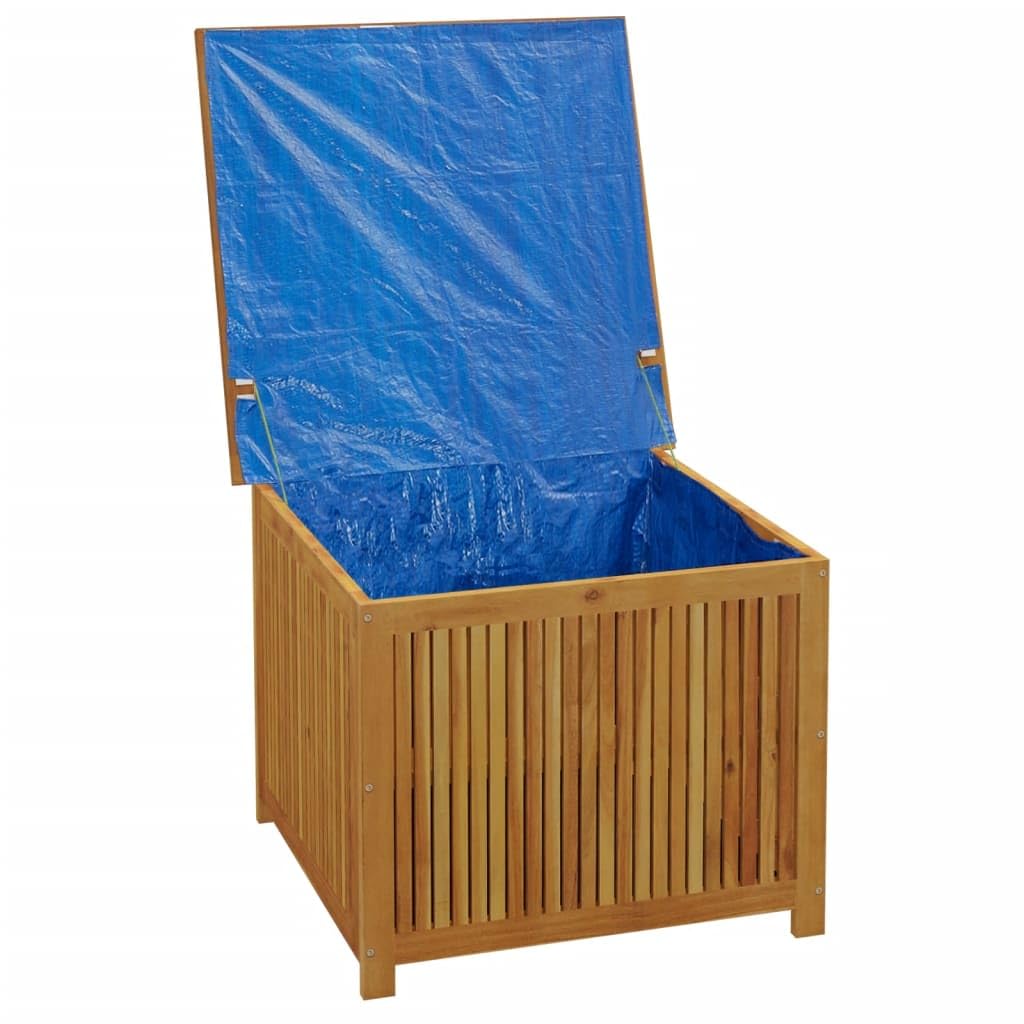 Gartenbox Holz Auflagenbox Holz wasserdicht Holztruhe mit Deckel Aufbewahrungsbox Auflagenbox Akazie Wetterfest-75 x 75 x 58 cm