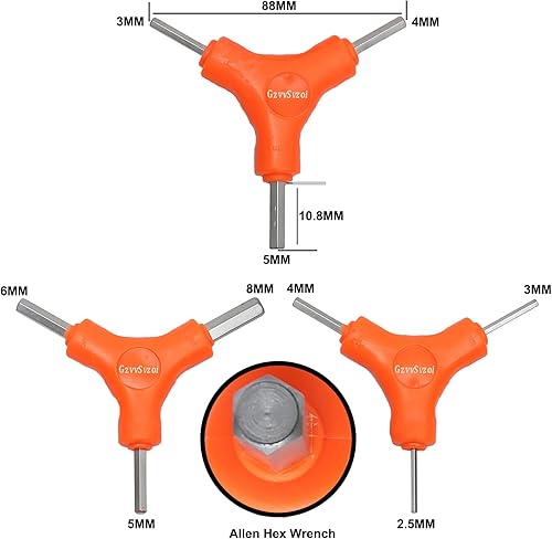 Miniatura 2 de Llave hexagonal para bicicleta, 3 vías Y Allen, llave dinamométrica para bicicleta, herramienta de reparación de ciclismo hexagonal interna (tamaño