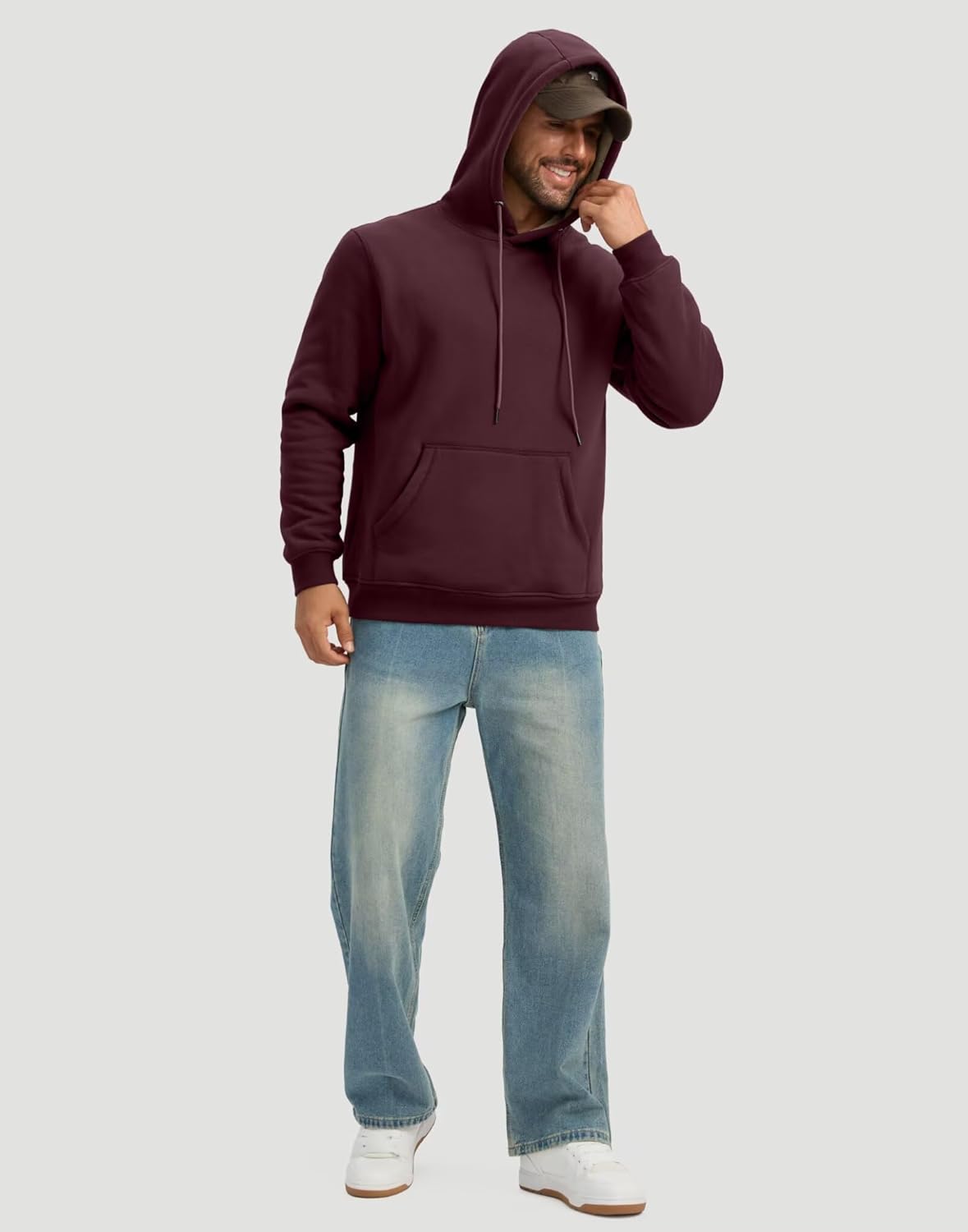 Pudolla Men's Sherpa Hoodie Pullover Winter Thick Warm Fleece Lined Hoodies Athletic Sweatshirts with Kangaroo Pouch Pocket - Image 6