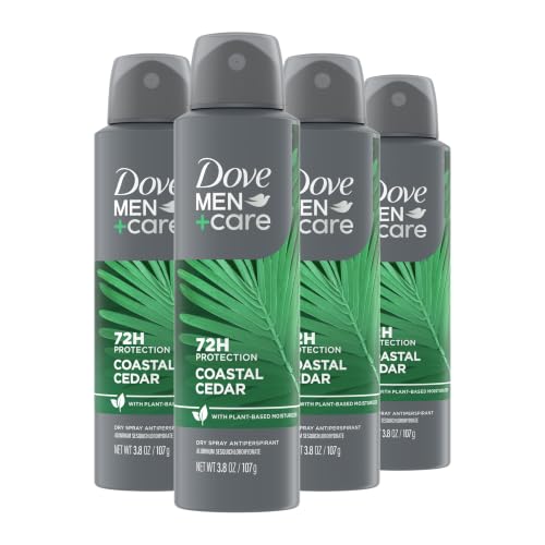 DOVE MEN + CARE Dry Spray Antiperspirant Coastal Cedar 3.8 oz 4 Count - image 1