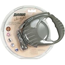 Avenue Design Retractable Tape Leash for Dogs, Gray, Large, 16 Feet