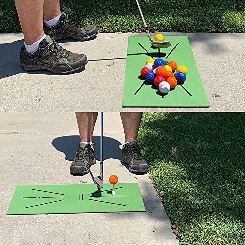 Golf Strike Mat, Mini Golf Practice Hitting Aid, Fixed Ground Rug For Swing Detection Batting, No Taste, Portable Practice Golf Mat Velvet,Gift For Indoor/Backyard #TOP7