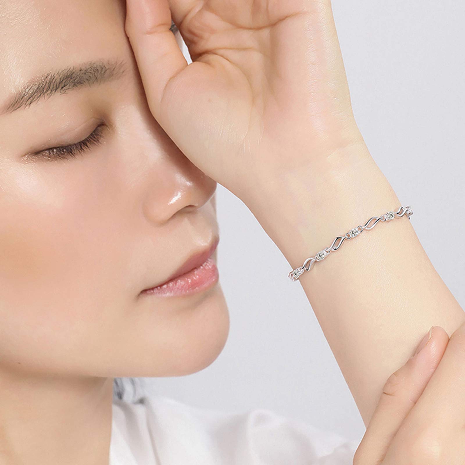 Amazon.co.jp: Sterling Silver Bracelet Bracelet Light Luxury 